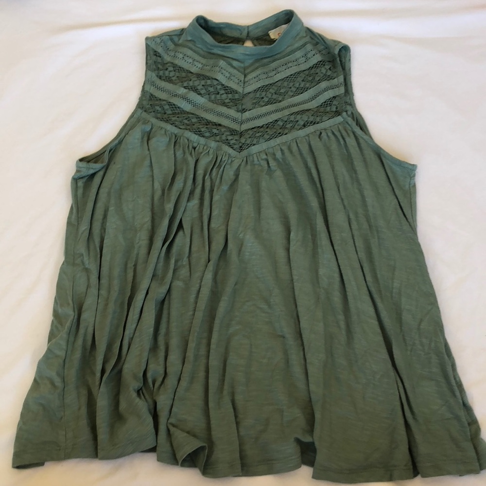 Anthropologie Teal sleeveless shirt